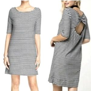 Free People Black and White Striped Keyhole Back Shift T-Shirt Dress Medium